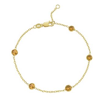 Karat Rush 14k Gold Gemstone Station Bracelet
