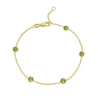 Karat Rush 14k Gold Gemstone Station Bracelet