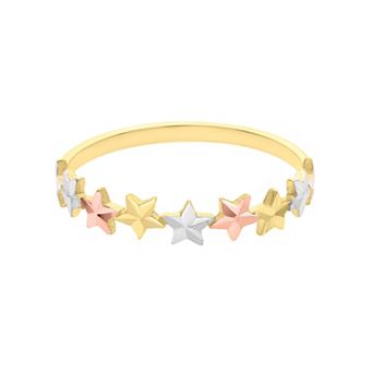Karat Rush 10k Gold Tri-Color Star Ring