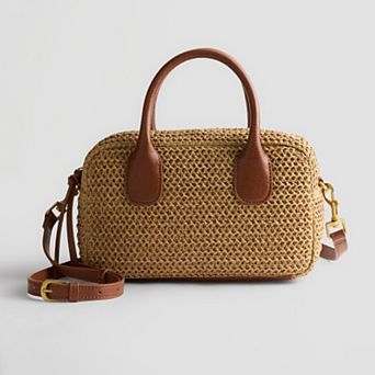Sonoma Goods For Life® Sylvia Woven Straw Boxy Satchel Bag
