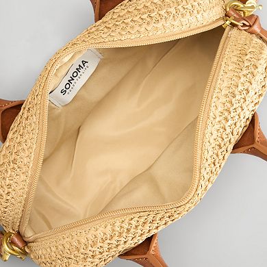 Sonoma Goods For Life® Sylvia Woven Straw Boxy Satchel Bag
