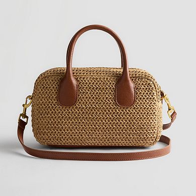 Sonoma Goods For Life® Sylvia Woven Straw Boxy Satchel Bag