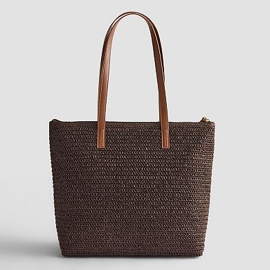 Sonoma Goods For Life® Simple Straw Tote Bag With Keychain