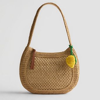 Sonoma Goods For Life® Sybil Straw Shoulder Bag with Detachable Crochet Lemon Charm
