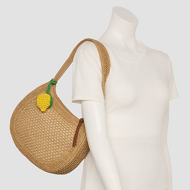 Sonoma Goods For Life® Sybil Straw Shoulder Bag with Detachable Crochet Lemon Charm