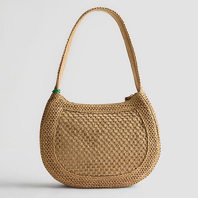Sonoma Goods For Life® Sybil Straw Shoulder Bag with Detachable Crochet Lemon Charm