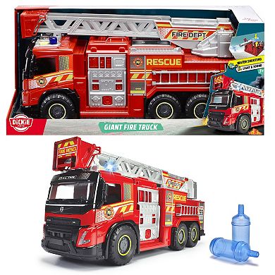 Dickie Toys Giant Fire Truck Light & Sound Rescue Vehicle with Water Shooting Bottles