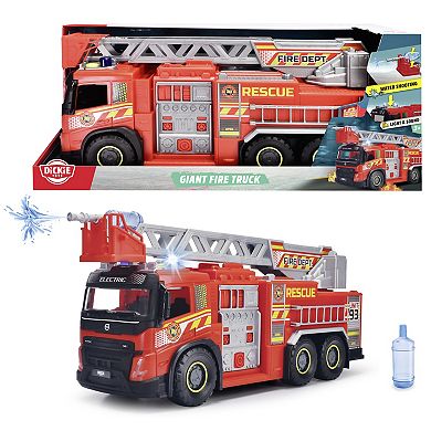 Dickie Toys Giant Fire Truck Light & Sound Rescue Vehicle with Water Shooting Bottles