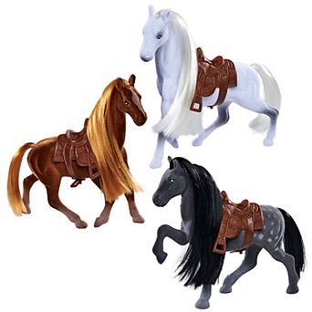 Dickie Toys 3 pk Flocked Horse Figurines
