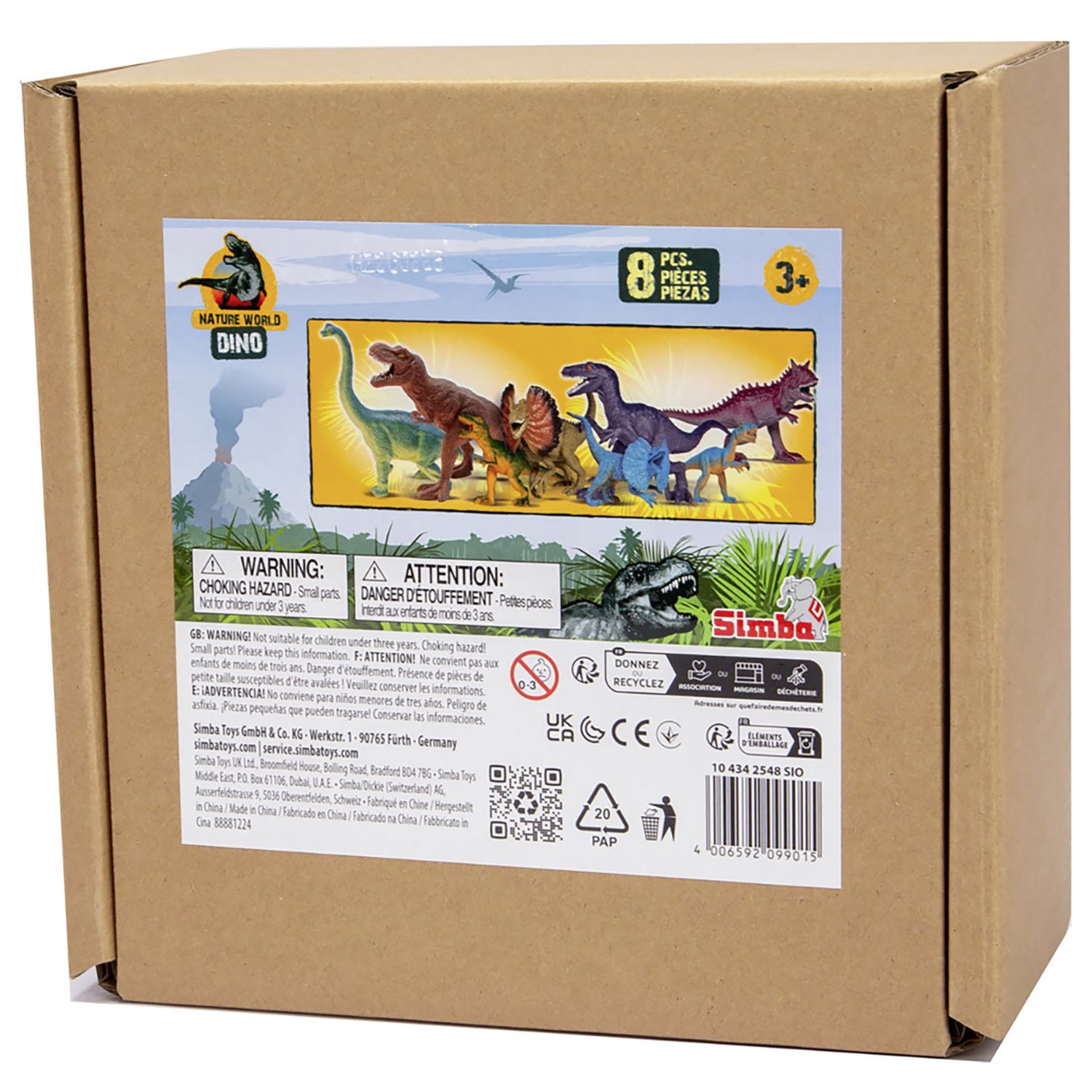 Детские фигурки Dickie Toys 8 pc Realistic Dinosaur Action Figures Set — фото 2