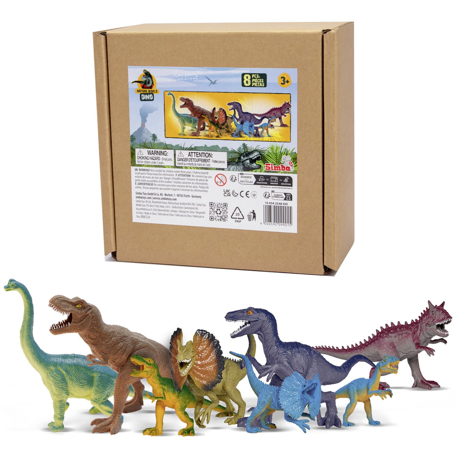 Детские фигурки Dickie Toys 8 pc Realistic Dinosaur Action Figures Set — фото 6