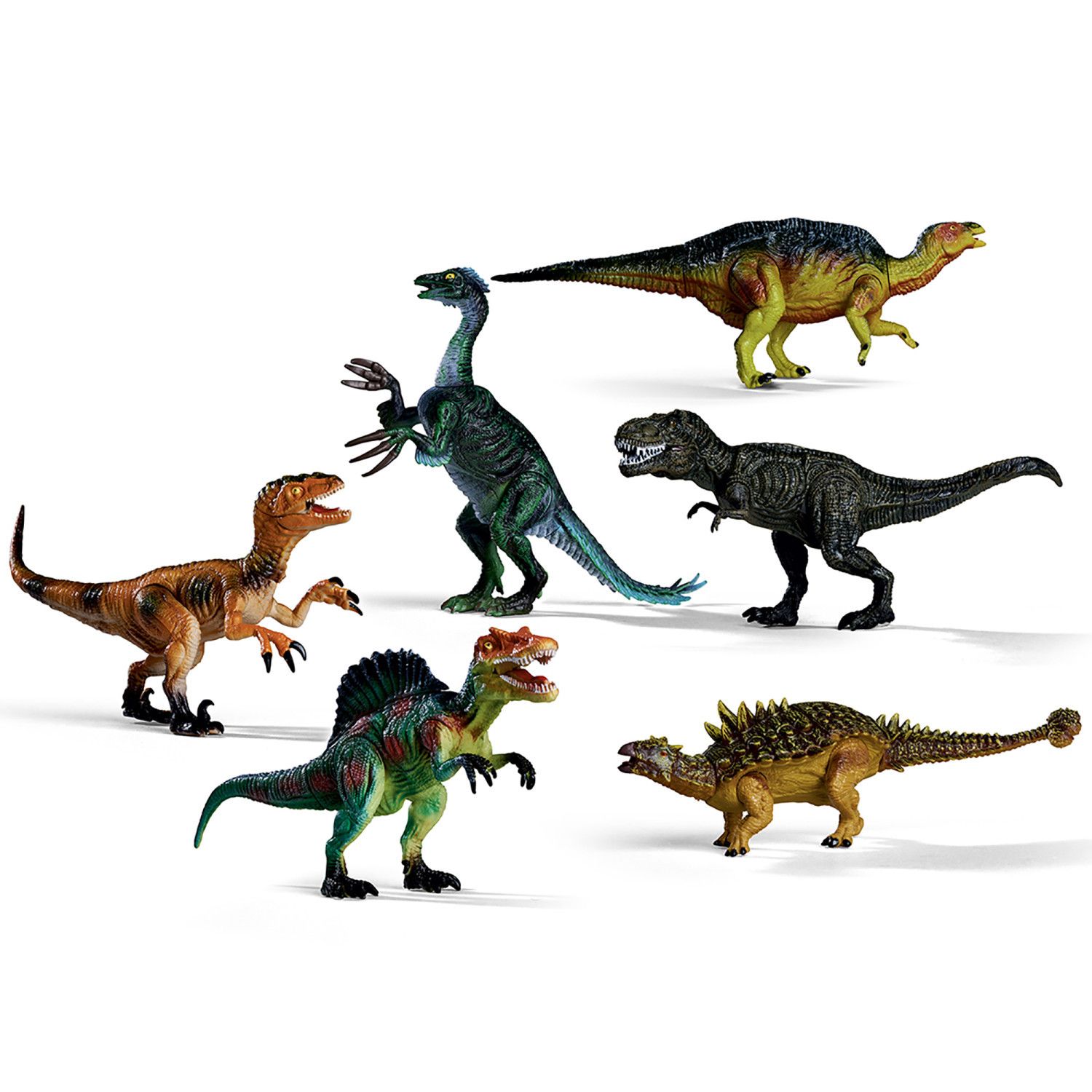 Детские фигурки Dickie Toys 6 pc Large Dinosaur Action Figure 8 & 9 Inch Realistic Miniature Set