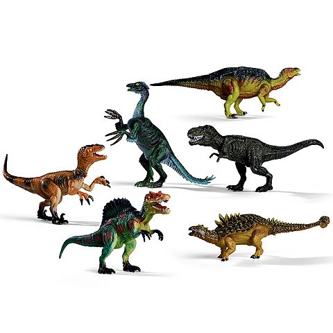 Детские фигурки Dickie Toys 6 pc Large Dinosaur Action Figure 8 & 9 Inch Realistic Miniature Set