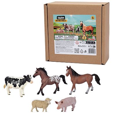 Dickie Toys Farm Animals 5-pc. Horse, Sheep, Pig and Cow Figurine Set