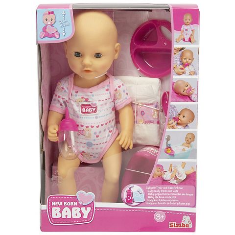 Детские куклы Dickie Toys Newborn Drink & Wet Baby Doll