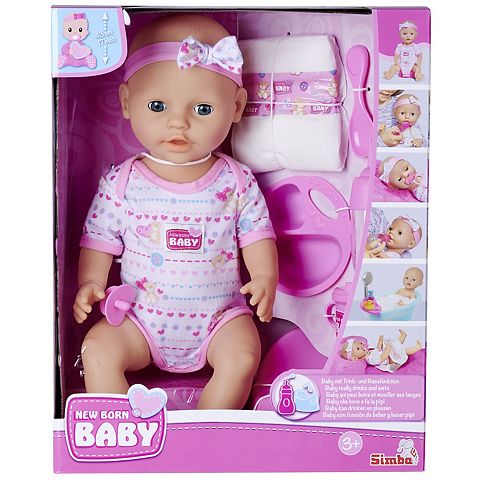 Детские куклы Dickie Toys Newborn Drink & Wet Baby Doll with Accessories