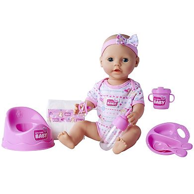 Dickie Toys Newborn Drink & Wet Baby Doll with Accessories