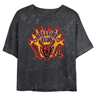 Juniors' Hellfire Club Graphic Crop Short Sleeve Tee