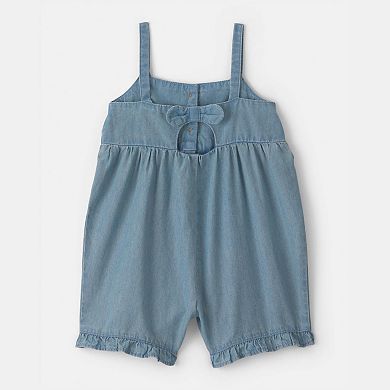 Baby Girl Carter's Chambray Button Closure Sleeveless Romper