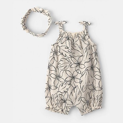 Girl Baby Girl Carter's 2 pc Floral Romper & Headwrap Set