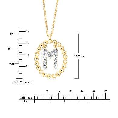Brilliant Love 14k Gold Over Silver 1/10 Carat T.W. Lab-Grown Diamond Initial Pendant Necklace