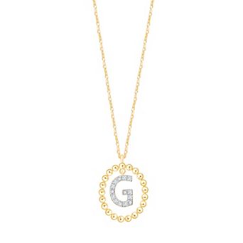 Brilliant Love 14k Gold Over Silver 1/10 Carat T.W. Lab-Grown Diamond Initial Pendant Necklace