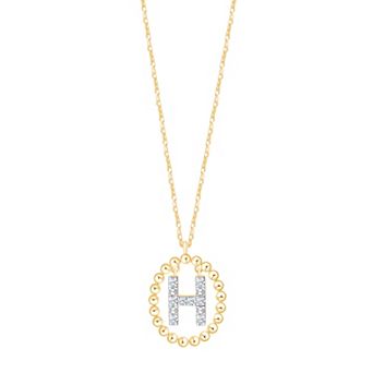 Brilliant Love 14k Gold Over Silver 1/10 Carat T.W. Lab-Grown Diamond Initial Pendant Necklace