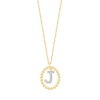 Brilliant Love 14k Gold Over Silver 1/10 Carat T.W. Lab-Grown Diamond Initial Pendant Necklace
