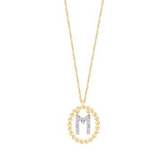 Brilliant Love 14k Gold Over Silver 1/10 Carat T.W. Lab-Grown Diamond Initial Pendant Necklace