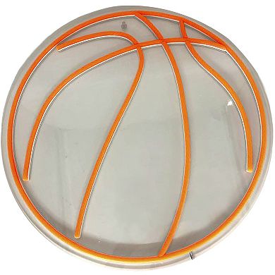 Neon Orange LED Basketball Wall Decor