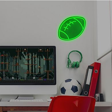 Neon Green LED Football Wall Art