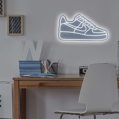 Neon White Low Top Sneaker LED Wall Decor