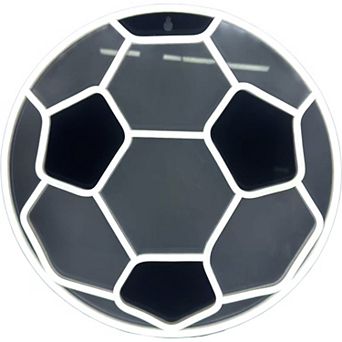 Neon White Soccer Ball LED Wall Decor