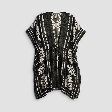 Women's Nine West Leaf Print Ruana Topper