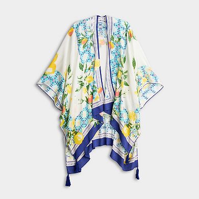Women's Nine West Lemon Tile Printed Crinkle Viscose Kimono