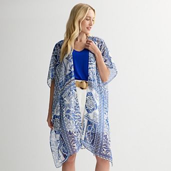 Women's Nine West Santorini Tile Ruana Topper