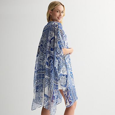 Women's Nine West Santorini Tile Ruana Topper