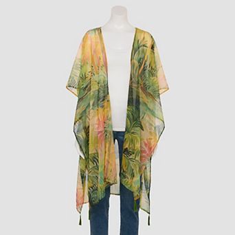 Women's Nine West Vivid Palms Lightweight Open-Front Ruana