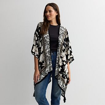 Women's Nine West Floral Open-Front Kimono