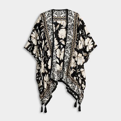 Women's Nine West Floral Open-Front Kimono