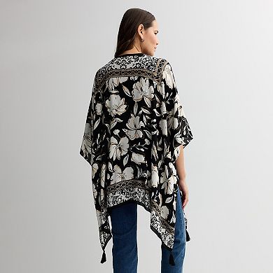 Women's Nine West Floral Open-Front Kimono