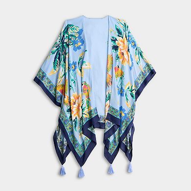 Women's Nine West Parrot Crinkle Viscose Open-Front Topper