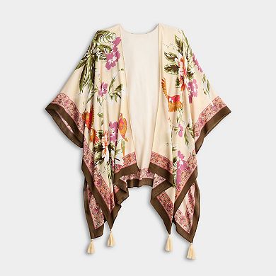 Women's Nine West Parrot Crinkle Viscose Open-Front Topper