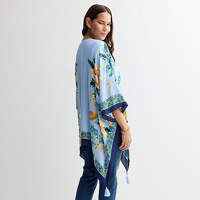 Women's Nine West Parrot Crinkle Viscose Open-Front Topper