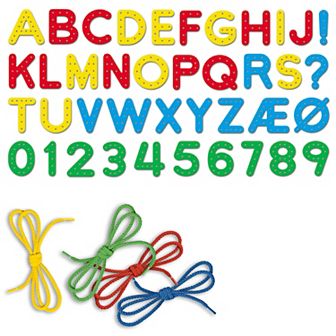 Hauck Quercetti: Play Montessori: ABC & 123 53 pc Lacing Craft Toy Set