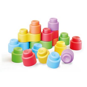 Hauck 18 pc Momy Soft Blocks Set with Rattle Pieces & Stacking Fun