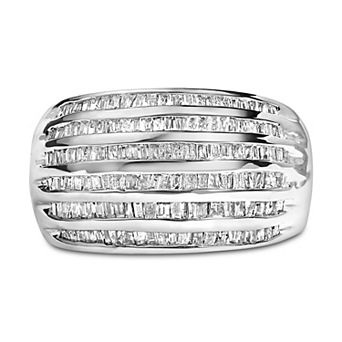 Haus of Brilliance Sterling Silver 1 Carat T.W. Diamond Domed Cocktail Ring