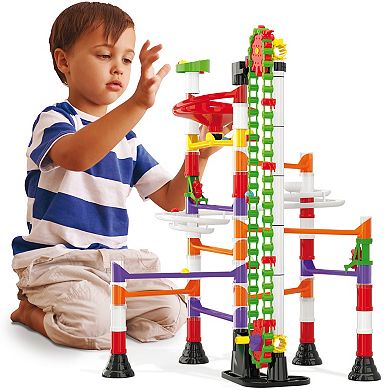 Hauck Quercetti: Migoga Run Elevator 150-pc. Marble Ball Run Track with Hand Crank & Funnels Building Toy