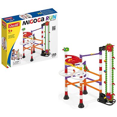 Hauck Quercetti: Migoga Run Elevator 150-pc. Marble Ball Run Track with Hand Crank & Funnels Building Toy
