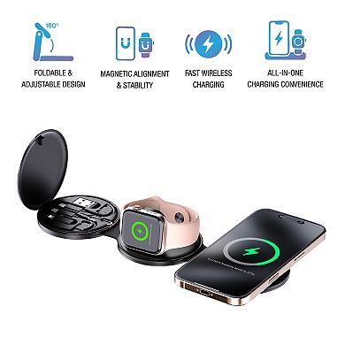 Pursonic 5-in-1 Folding Wireless Charging Station - Power Everything, All at Once